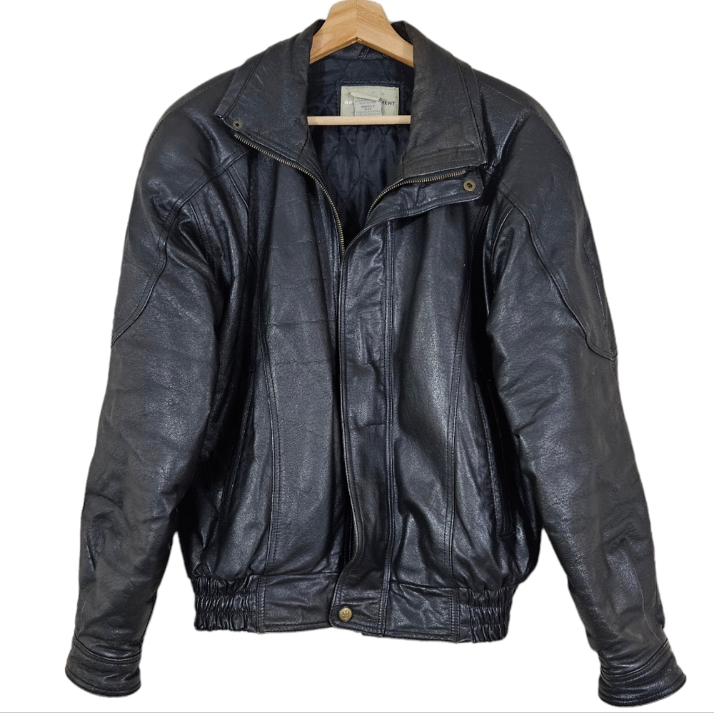 Basic Equipment 100% Leather Vintage Black Jacket